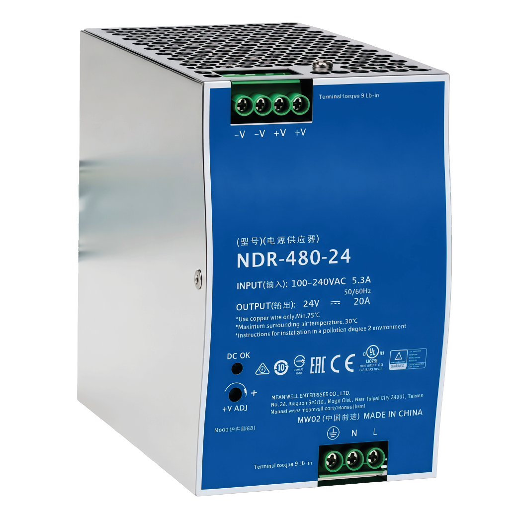 NDR-480-24 Fuente de alimentación 20A 24VDC Tipo RIEL DIN Clase B