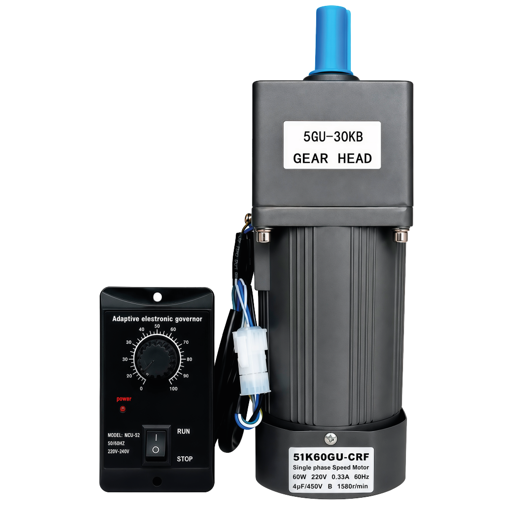 AC Gear Motor 5IK60GU-CRF, 60W 220VAC, con Controlador de Velocidad 60W