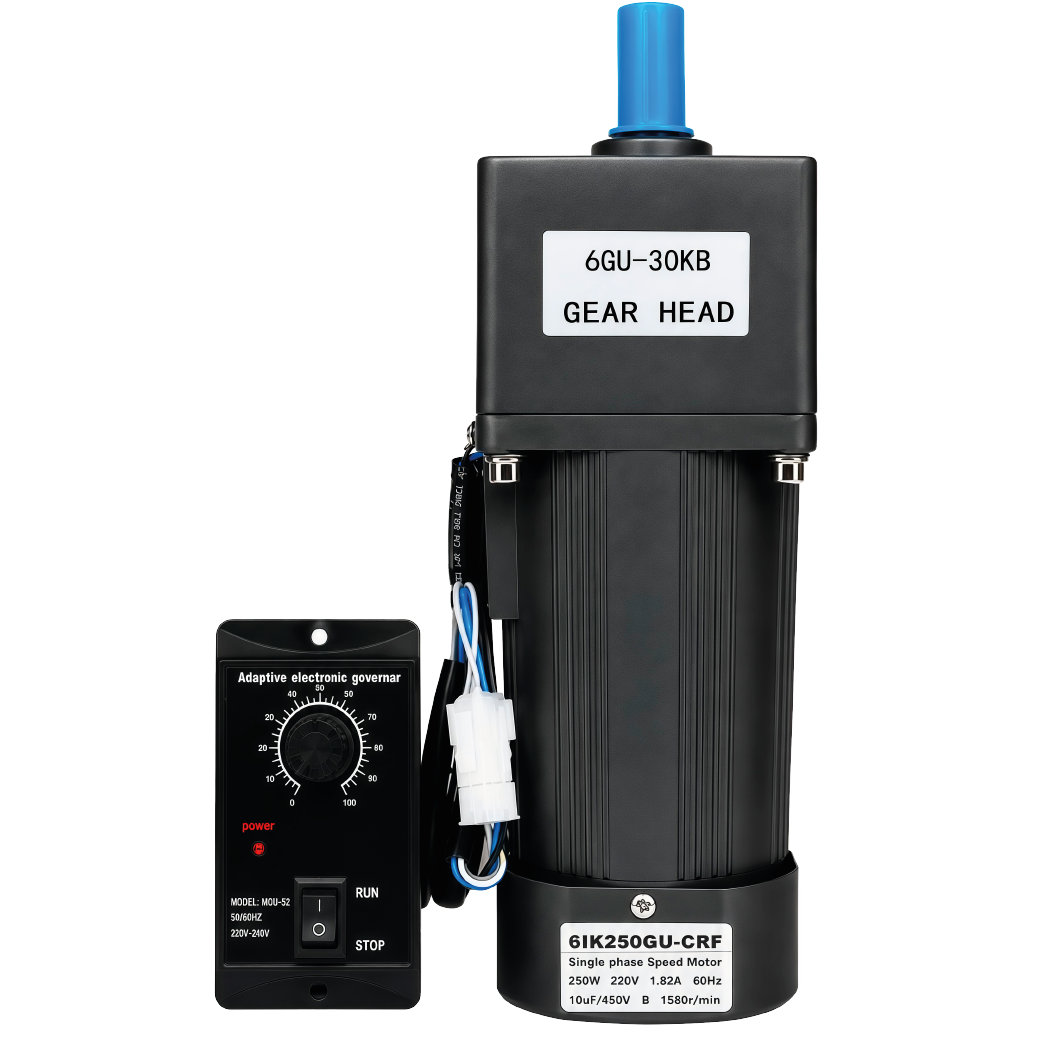 AC Gear Motor 6IK250GU-CRF, 250W 220VAC, con Controlador de Velocidad 250W