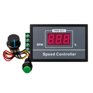 Controlador de Velocidad DC Digital para Motor PWM 12V, 24V, 48V – 6A con potenciómetro y pulsador
