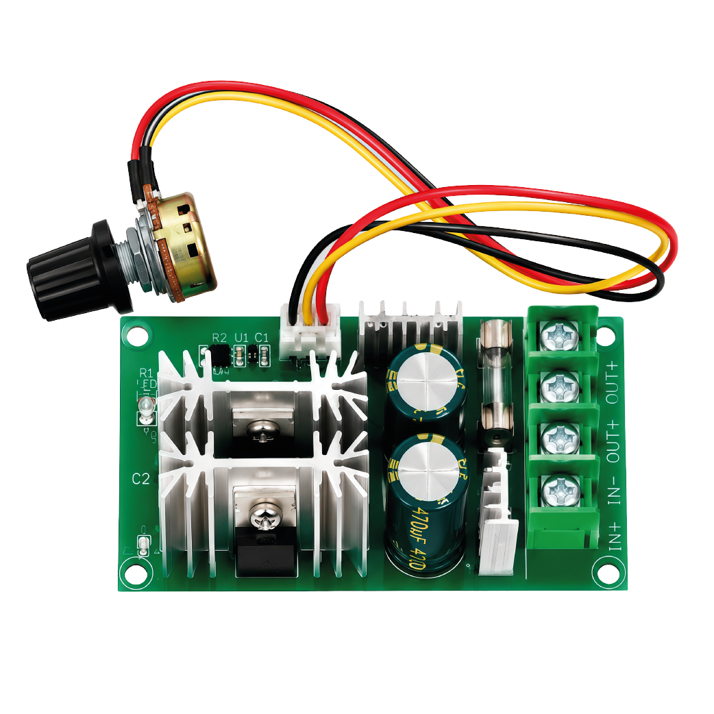 Controlador de Velocidad DC Digital para Motor PWM 12V, 24V, 48V – 6A con potenciómetro