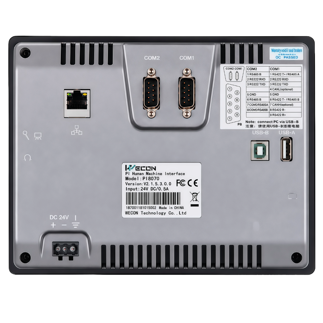 HMI Wecon PI8070, 7 Pulgadas, Wifi - Ethernet, CAN, Control Remoto / LAN, Tarjeta SD - Imagen 2