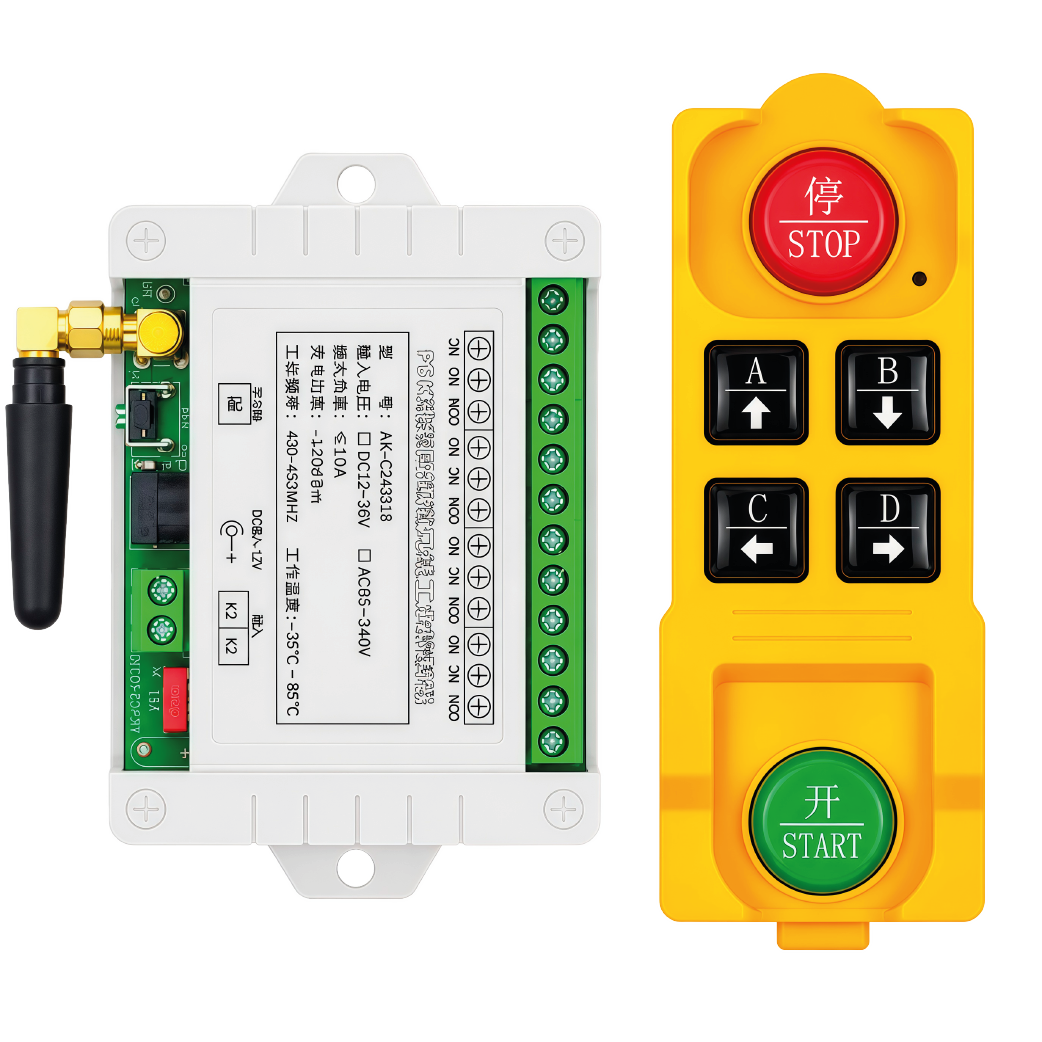 Mando de Control Inalámbrico AC/DC, 12VDC - 36VDC, 4 Salidas